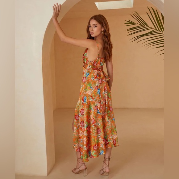 🔥SEXY🔥Never Worn Vici Valora Satin Slip MIDI Dress Sz M Medium - Picture 2 of 16